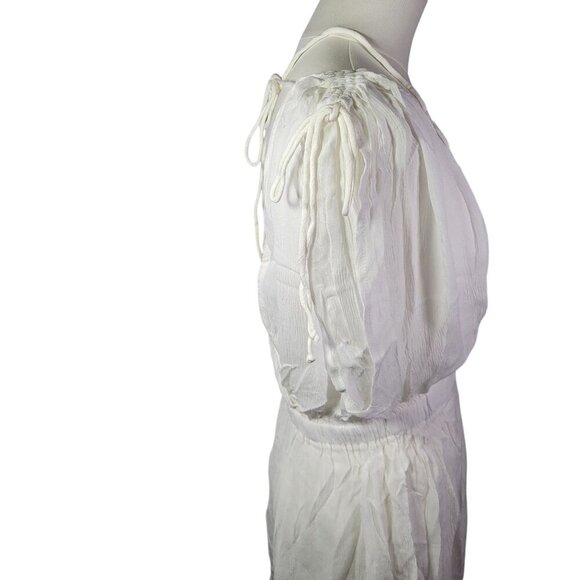 ASOS Design White Sleeveless Lightweight Elastic Waist Coverup Romper Size M - Picture 3 of 10